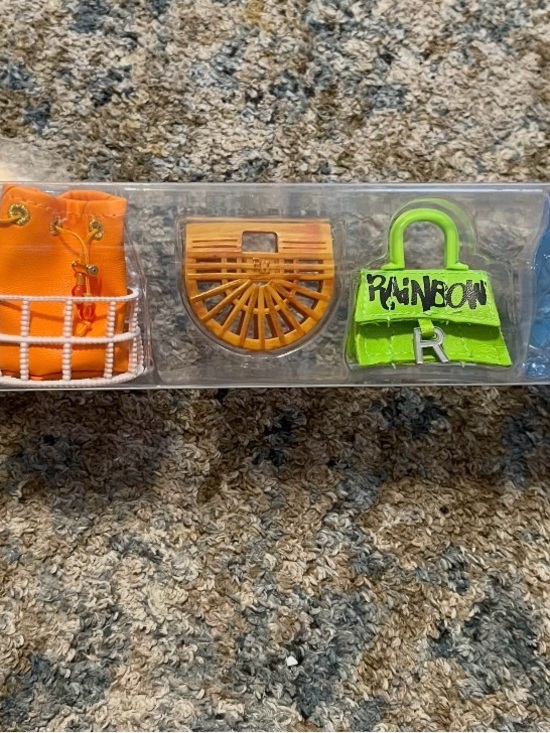Other - Rainbow high fashion doll access Mini Trio eBag Set — Lime Green, Orange & Tan